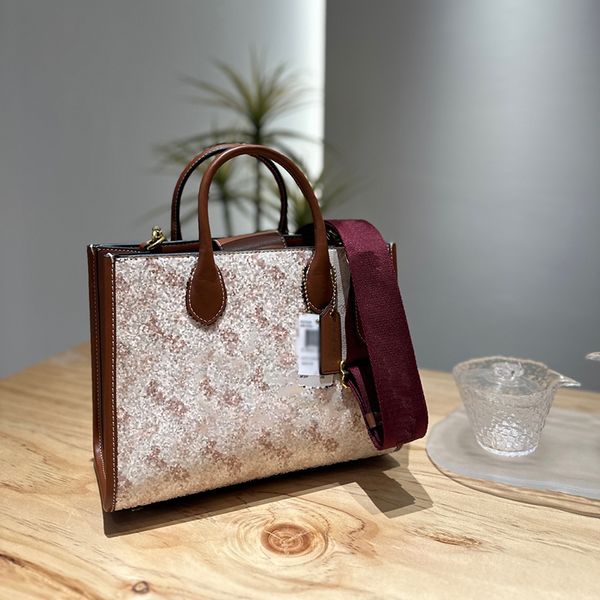 Tasarımcı Çanta Totes Buck Bag Lüks Omuz Crossbody Bag Kadın Klasik Taşıma Baskı Tek Büyük Kapasiteli Alışveriş Çantası Sanat eseri Orijinal deri plaj çantası