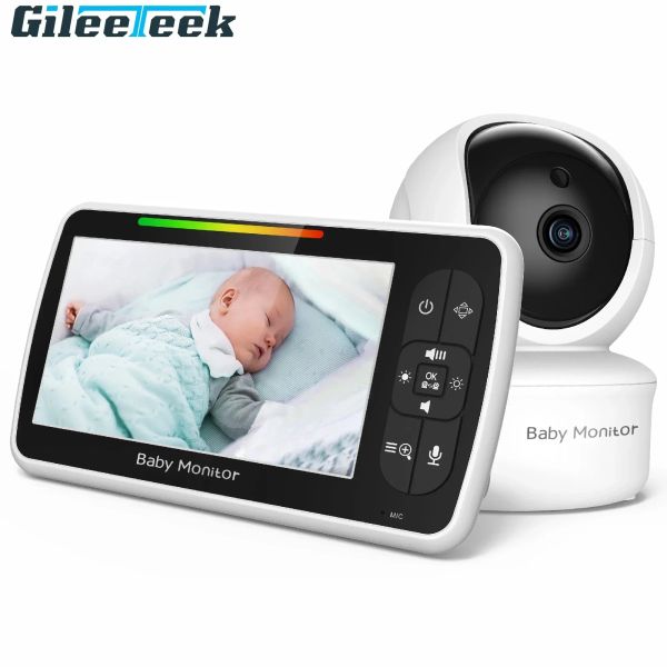 Monitore 5 Zoll Babyphone IR Nachtsichtstemperatur Monitor Lullabies Gegenstand Vox Modus Video Baby Kamera Walkie Talkie Babysitter