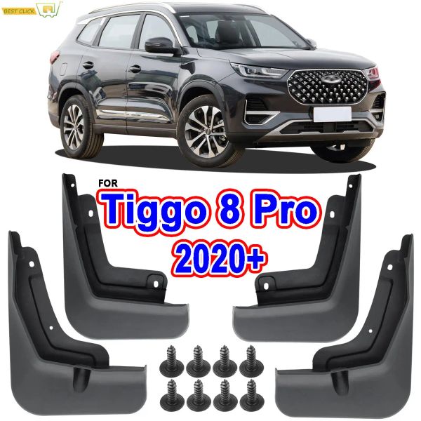 Tamponlar Chery Tiggo 8 Pro için 4x Araba Çamur Fleps Plus 2020 2021 Ön Arka Çamurluklar Sıçrama Gardiyanlar Çamurluk Araç Aksesuarları Tekerlek Lastik Türleri