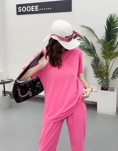 Новые женские спортивные костюмы роскошные бренд Pure Cotton Casual Sports Set Funt Pants 2 Piece Designer Designer Cresuit CC18