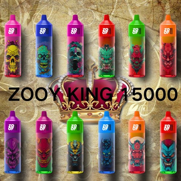 Zooy King 15000Puff Stipitaggio VAPE MAGRAMENTO UE NIC 2% 5% per la crema a olio di vapo usa e getta all'ingrosso separato