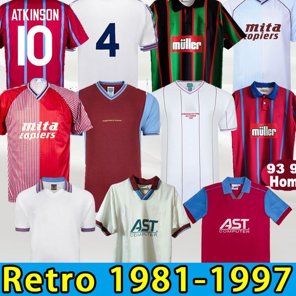 88 93 95 Villa Retro Soccer Trikots 1988 1993 1995 Aston McGrath Houghton Richardson Man Classic Vintage Football Shirt Saunders Yorke Ehiogu 1997