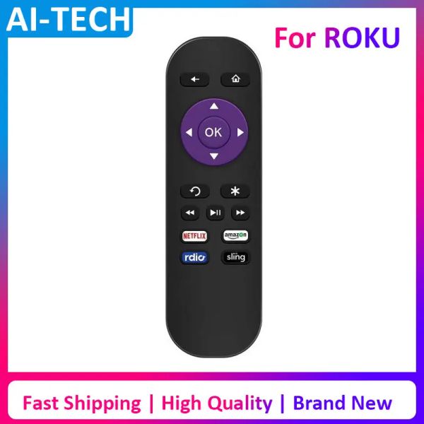 Controle mais recente controle remoto de substituição de tecnologia para Roku 1/2/3 LT HD XD Xs com Strap Black Smart Remote Controle