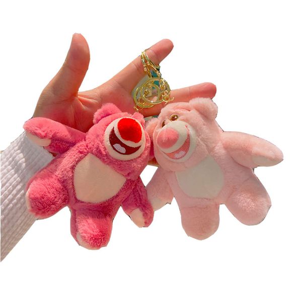 Anahtarlık Kawaii Peluş Hikaye Pembe Çilek Ayı Kolye Çocuklar İçin Sevimli Dolgulu Oyuncak Hayvan Plushie Anahtarlık