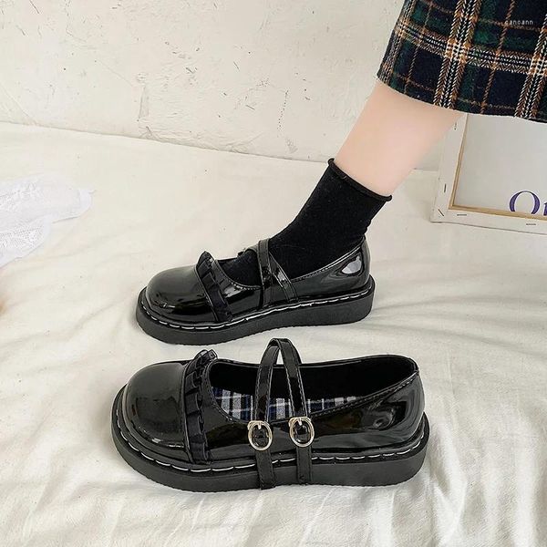 Lässige Schuhe Frauen Sommer dünne Lolita jk Uniform Schnalle Anime süße Mädchen Kawaii Cosplay Harajuku Japanische schwarze Gothische Damen Loli