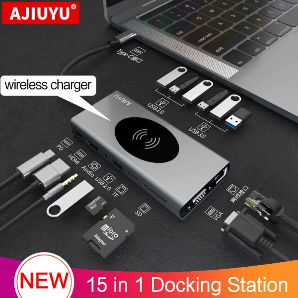 Hubs USB C Hub zu 4K HDMI RJ45 SD/TF Multi USB 3.0 Port Fast Ladadapter Typec 3.1 Für Lenovo ThinkPad T14S E15 E14 Dock Splitter