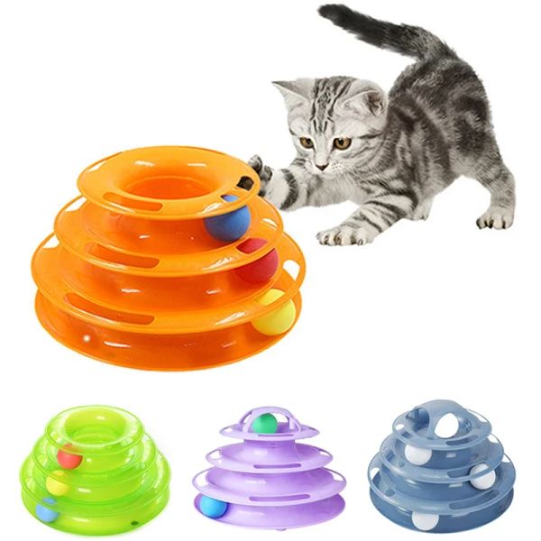 Toys Funny Cat Pet Toy Toys Intelligence Intelligence Triple Play Disco Cat Toys Ball Toys Pets Green Orange Cat Toys Interactive