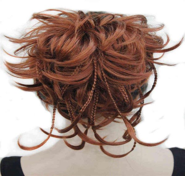 Сильные синтетические волосы Синтетические волосы Ред -блондинка коричневая черная черная шнурки для хвостика в/на волосах.