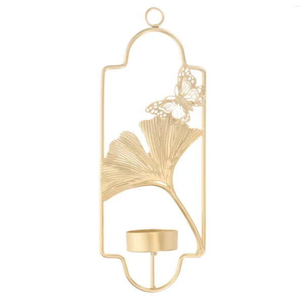 Wandlampe Wandmontierte Basishalter Dekor Gold Mode Stand Kerzenhalter hängende Kerzenleuchter für Partyhalter für Partyhalter