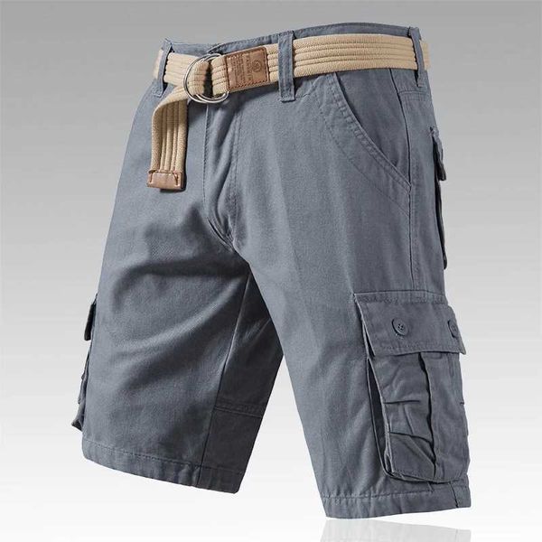 Pantaloni maschili pantaloncini da carico casual sport da esterno mezze pantaloni bermuda cortometraggi in stile americano strtwear trasparente cortometrali comodi grigio y240422