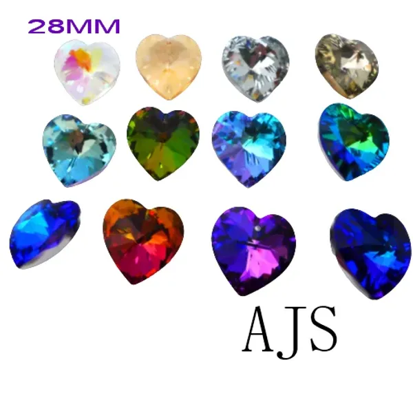 Collane 12/18 pezzi 28mm Love Heart 6228 Pendenti a cristalli austriaci abb Bermuda Orecchini di gioielli Bermuda Collana sospesa di spedizione gratuita