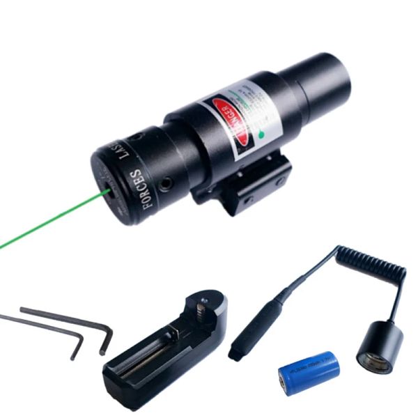 Escopo rifle mira verde laser verde pistola recarregável picatinny trilho ao ar livre caça tática de ponto vermelho laser picatinny/tecelão montagem