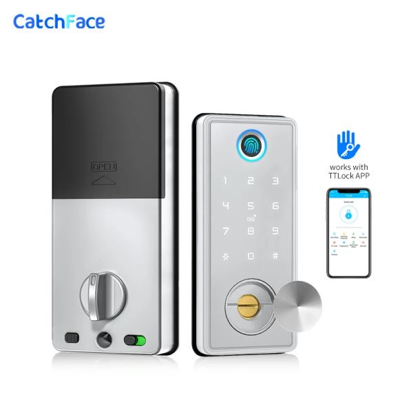 Контроль Brazil T1PRO Smart Deadbolt Автоматический дверной замок для Alexa Wi -Fi Ttlock приложение отпечатка отпечатка отпечатка отпечатка.