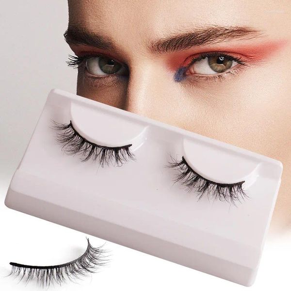 Falsche Wimpern natürliche kurze Nerzhaare weiche realistische dreidimensionale 1 Paarpackung geschärfte Make-up-Werkzeuge