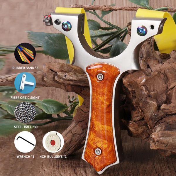 Slingshots Wildhunt Metal Ahşap Tutar Slingshot Büyük Güçlü Açık Avcılık Çekim Kişisel Savunma Tatar Yürüyüşü Profesyonel Slingshots Bows