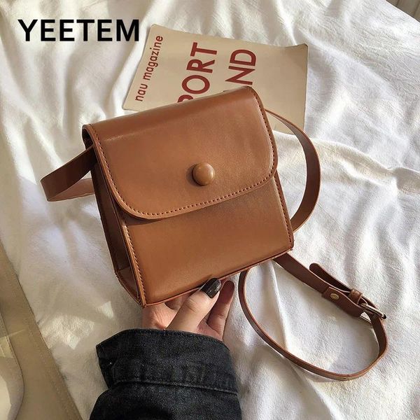 Umhängetaschen Boolar Fashion Retro kleine quadratische Tasche Koreanische Version Einfache Feste Farbe großer Kapazität Messenger Frauen