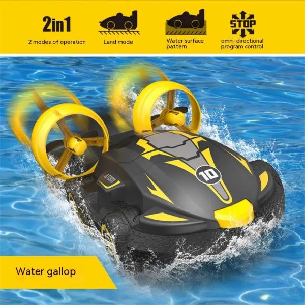 Cars ad alta velocità barca per auto 2,4 g di acqua acqua 2 in 1 anfibia con autore remoto controllo hovercraft hovercraft rc stunt for boys modells day outdoor giocattolo