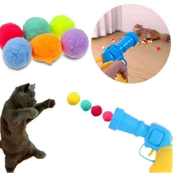 Brinquedos engraçados brinquedos de gato treinamento interativo brinquedos de pelúcia para gatos de gato bola criativa gatinho mini pompoms games juguetes para gatos