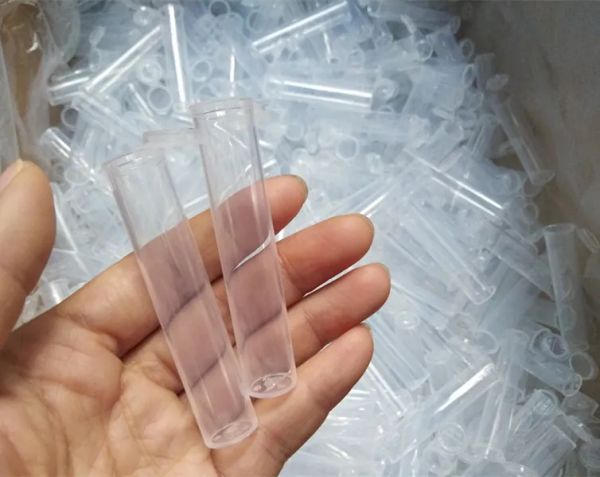 Großhandel Pre-Roll-Verpackung Plastikflaschen Rohr Rohrfläschchenscharnier Deckel J-Tube Blunt Squeeze Deckel Kinderfest 72mm Ecig Vape Patronen Karren Halter Verpackung benutzerdefinierte Etiketten benutzerdefinierte Etiketten