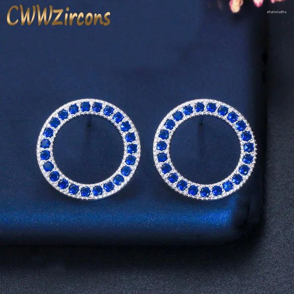 Серьги -грибы Cwwzircons простой модельер темно -синий кубический цирконий хрустальный Love Love Out для женщин CZ585