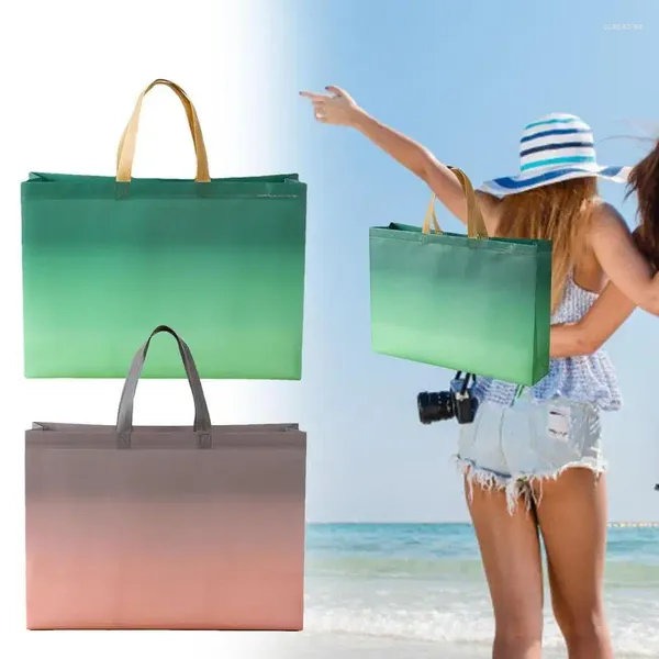 Aufbewahrungstaschen Einkaufstasche für Werbe- und Werbemaßnahmen mit Plastikgeschenk mit nicht gewebter allmählicher Farbwechslung faltbar