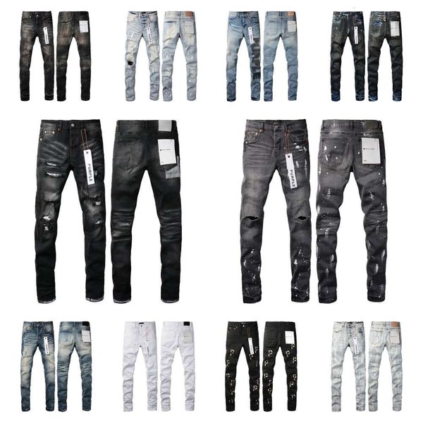 jeans viola designer jeans uomini hip hop buchi pantaloni vintage punk lussuoso modello punk pantaloni viola pantaloni retrò marca viola jeans moda