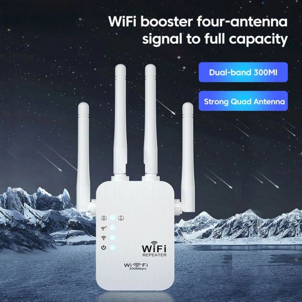 Маршрутизаторы 300 м беспроводной беспроводной маршрутизатор Wi -Fi Router Repeater Booster Booster Dual -полос 2,4G 5G Wi -Fi Extender усилитель Expender Удобный дом на открытом воздухе