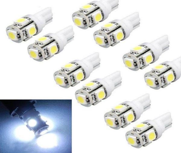 10pcs neuer T10 Wedge 5SMD 5050 Xenon Car LED -Glühbirnen 192 168 194 W5W 2825 158 Kühle Weiße Whole9300737