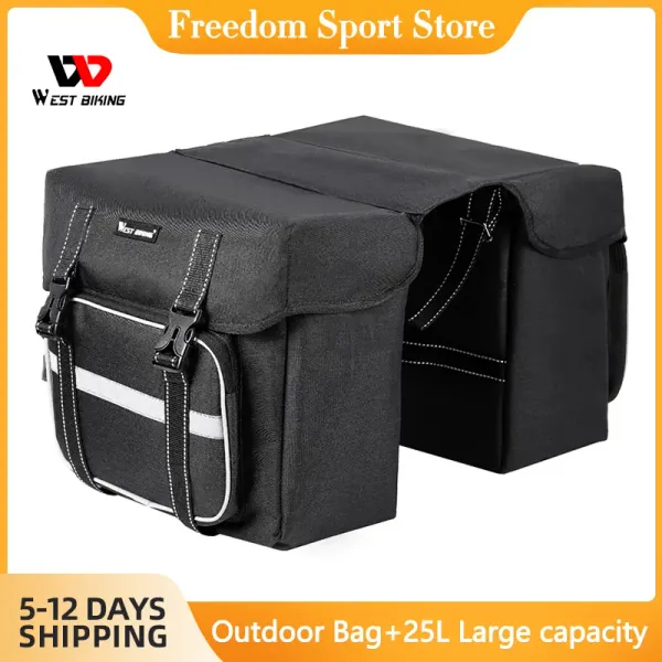 Bolsas West Bicking 25L Bicicleta Camelo Bolsa de banco traseiro Paniers Paniers de grande capacidade MTB Mtb Back Pannier Cycling Saddle Bike Bag