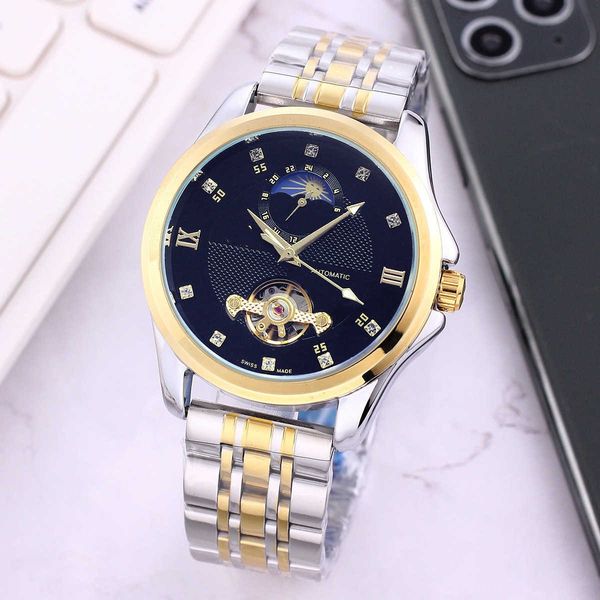 Mens Watch Oujiatuo Volan İzle Tam Otomatik Mekanik Çelik Band Business Mens Watch