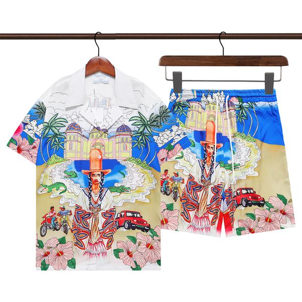 24 Fashion Mens Tracksuits Hawaii Beach Hosen Set Designer Shirts Freizeithemd Mann passen zum Board of Directors Kurzarm Shorts Strand Hemd