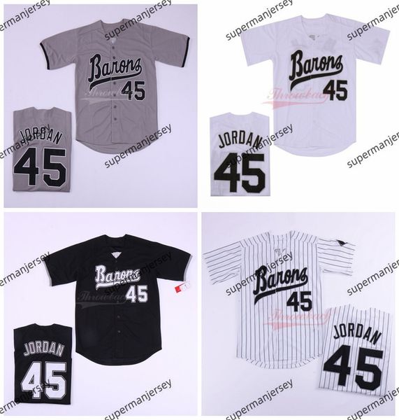 Birmingham Barons 45 Michael MJ Jersey Black White Grey costure