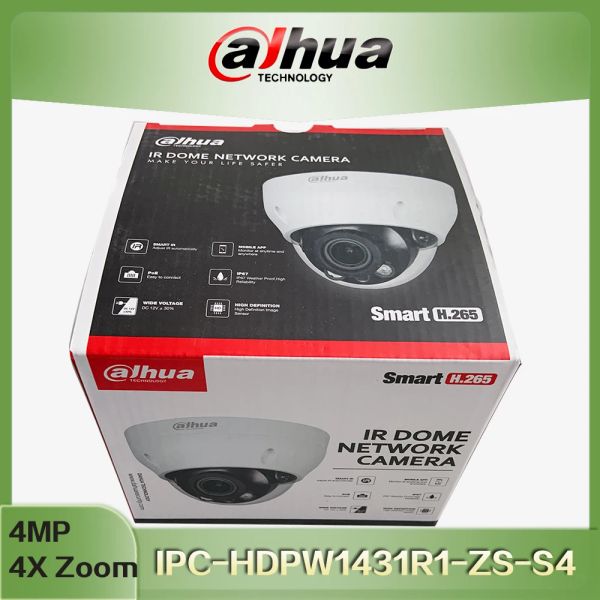 Lens satışı Dahua ip kamera 4mp IR 40m POE 2.8 mm ~ 12 mm 4x Zoom IPCHDPW1431R1ZSS4 Video Gözetleme Ağı Kamera