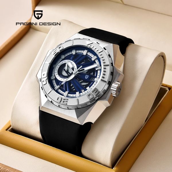 KITS PAGANI Design Orologio per uomini Elemento da corsa Meccanico orologio automatico Meccanico Sapphire in acciaio inossidabile sport di lusso 100m impermeabile