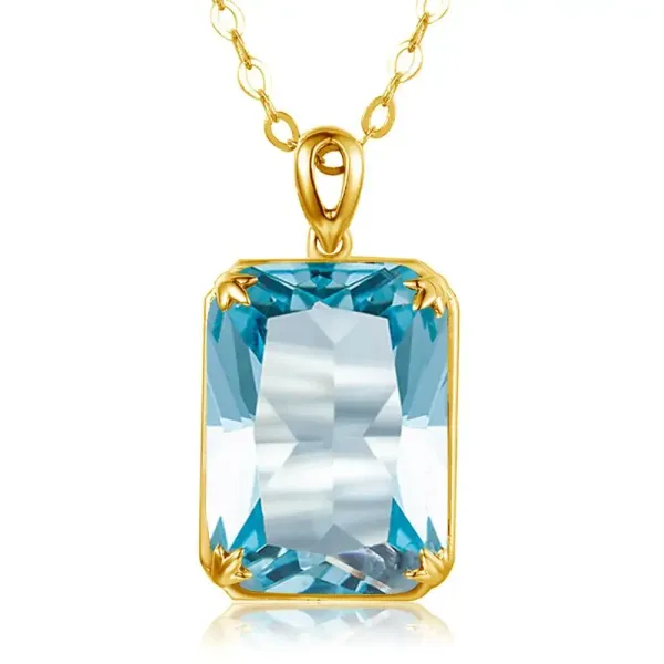 Colares 100% reais prata 925 colar pendente Aquamarine Jewelry Birthday Party Banquet Girl Acessórios 2022 Novo moderno