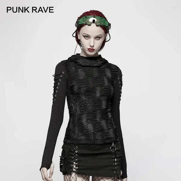 Camas femininas Punk Rave Rave estilo gótico moda dupla camadas duplas