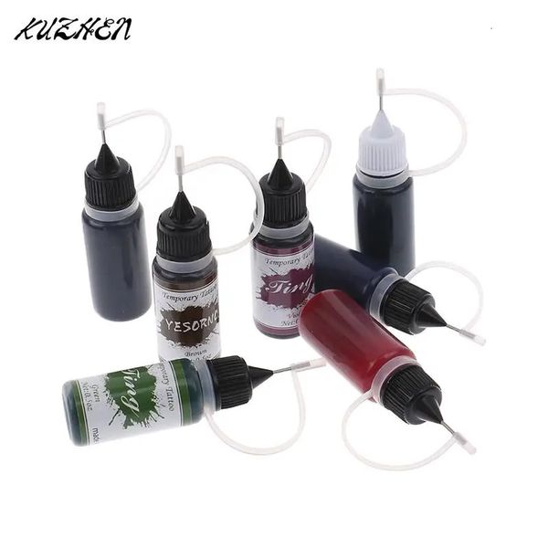 10 ml natürliche Kräuter -Henna -Zapfen vorübergehende Tattoo -Tinte für Körperkunstmalerei Pigment langlebiger Saft 240408