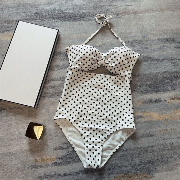 Punktmuster Badeanzüge Frauen Designer Bodysuits Bikini Sexy Halfter ein Stück Badebekleidung Urlaub Strandkleidung für den Sommer