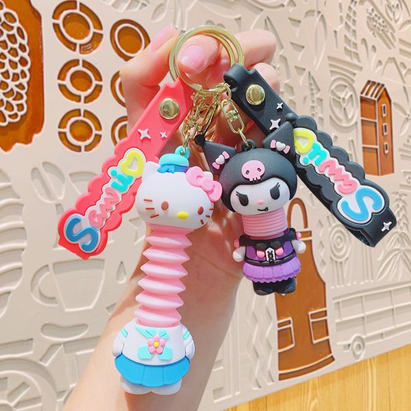 Nuova decompressione Kulomi Melody Kt Cartoon Toy Bambola coppia di piccole merci Piccola catena di tastiera Uship Ornamenti all'ingrosso Borsa Scuola Chiave Ciondolo Piccolo Ciondolo