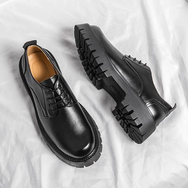 Freizeitschuhe Herren Oxford Fashion Streetwear für Männer hochwertige Lederdicke Plattform Designer formeller Schuh