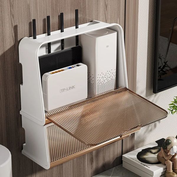 Router appeso wireless wifi router shelf stoccaggio muro add