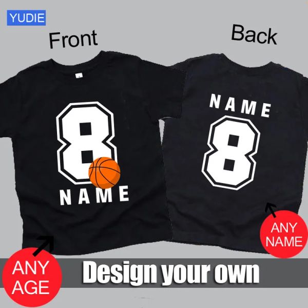 T-Shirts Kinder T-Shirt benutzerdefinierte Name T-Shirts Basketball Kinder Tees Baby Geburtstag T-Shirt Ihr eigenes Design Boy Girls Kleidung Nummer 8t