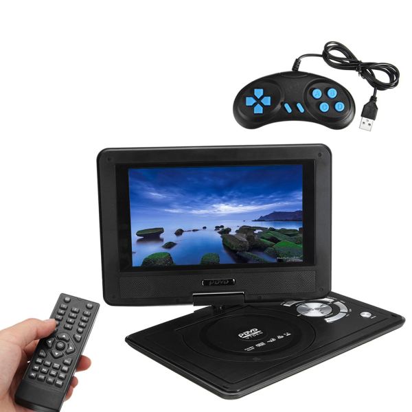 Jogador de 9 polegadas HD TV portátil DVD Player 16: 9 LCD Tela 234x480 Resolução de imagem CD Player TV Player USB Radio Adapter DVD Players