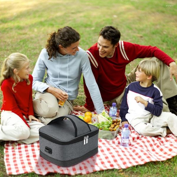 Tischgeschirr USB Heizungsdämmung Bag Tragbarer Elektrobehälter Outdoor Bento -Beutel für Reisecamping
