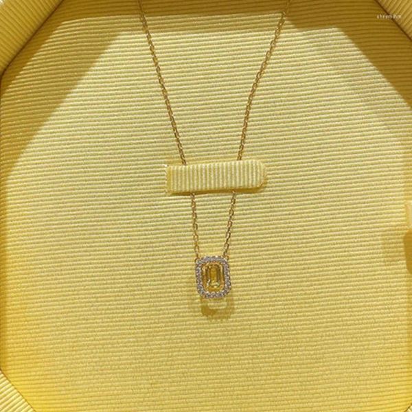 Подвески 2024 Millenia Square Yellow Crystal Corlece Exquisite и модные украшения для подруги романтический сувенирный подарок