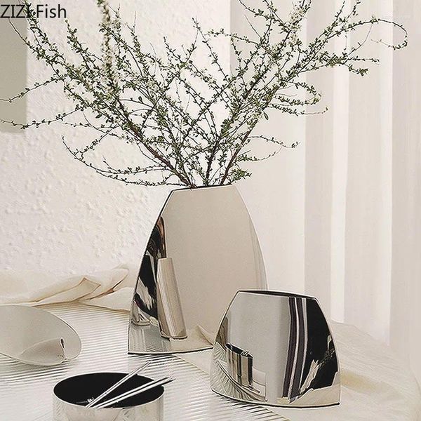 Vasos Minimalismo em forma de arco Vaso de metal flores POTS Desk Decoração Artesanato de Flor Artesanato Decoração Estética da Sala Floral