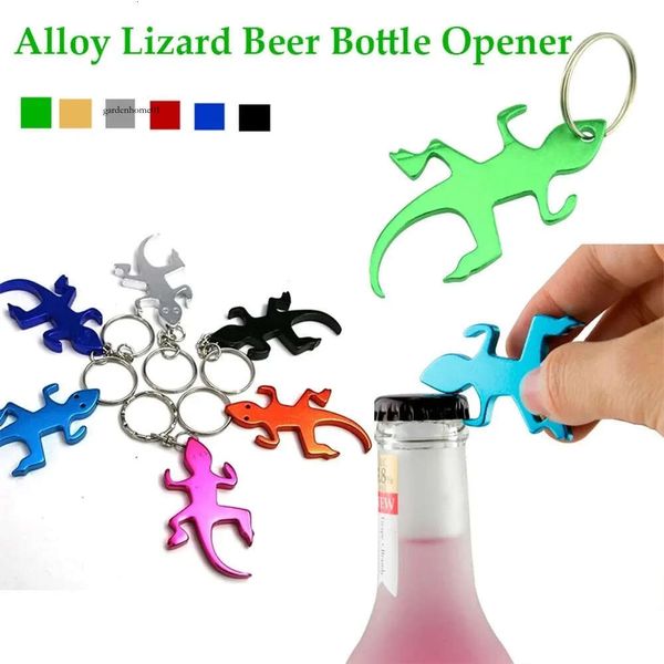 Creative Design Cartoon Penguin Lizard Shape Bottle Abridor de Keyring Aluminum Ligy Cap Pocket Cap abridores 0422