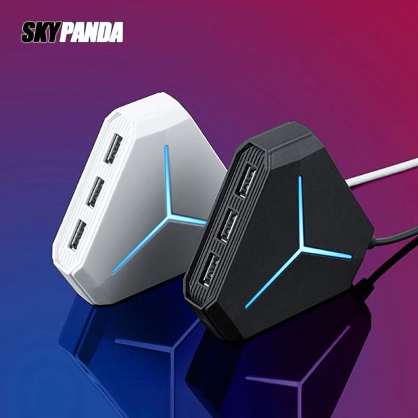 Hubs 6 порт USB HUB 1M Кабельный разветвитель с TF SD Reader Mic Aux Cool Light Зарядка USB 2.0 HAB для комбинации USB Compter