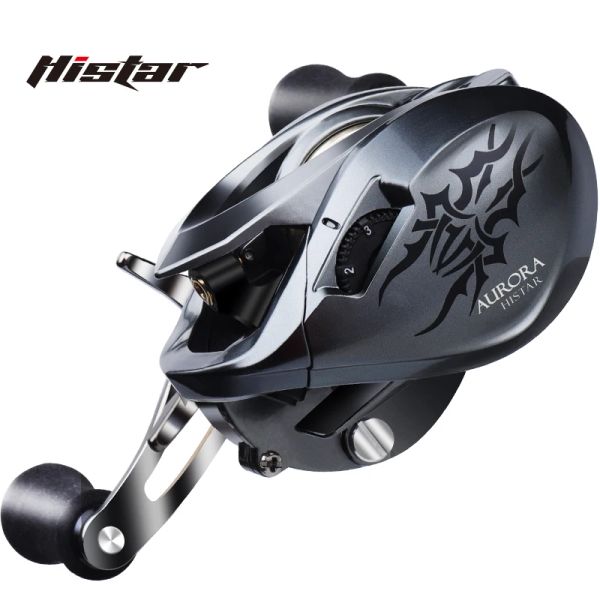 Acessórios HISTAR LONGO LONCO 7.3: 1 alta proporção de 8 kg de arrasto Rotor de metal de metal Aurora Baitcasting rolo de pesca