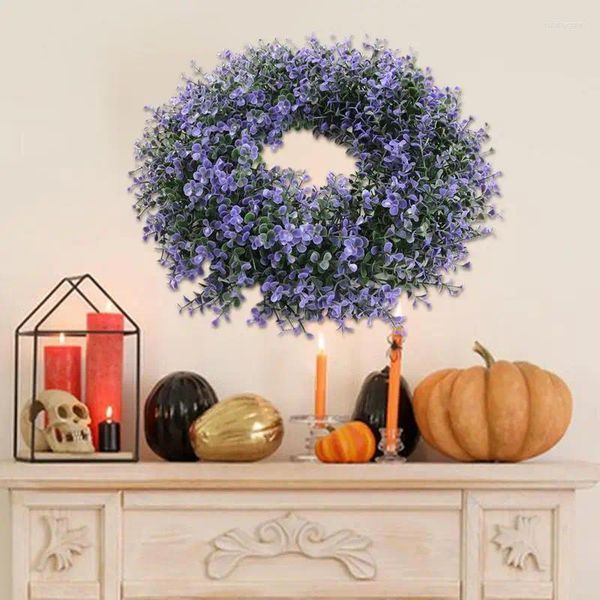 Dekoratif çiçekler yapay lavanta çelenkleri Noel sahte çelenk kapı bahar oturma odası dekor yatak odası duvar